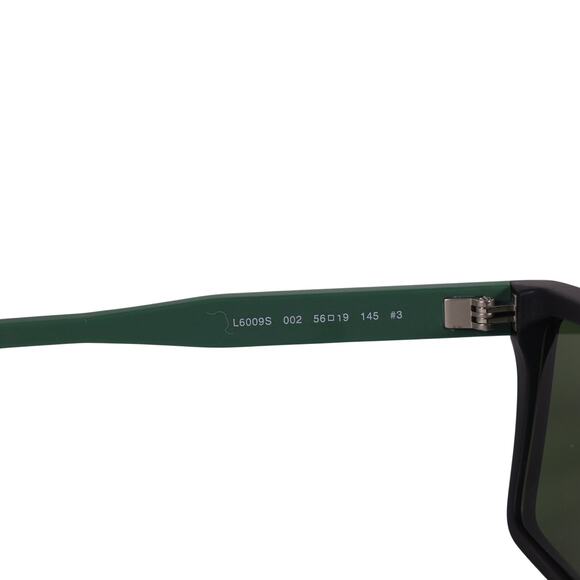 Lacoste Rectangle Mens Sunglasses - Matte Black / Green - NWT - Picture 8 of 11